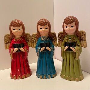 Vintage Ardco Christmas Choir Angels Figurines Set Of 3 Japan 7.5" 60s 70s